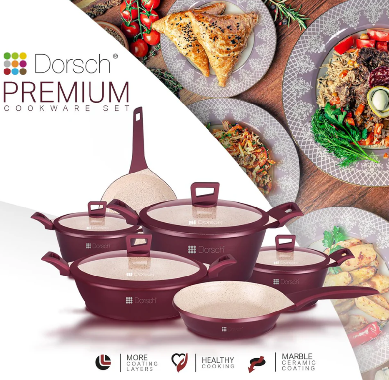 Dorsh Premium Ceramic Cookware Set 6